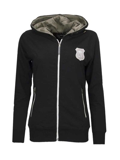 Sweat noire avec fermeture éclair et capuche pour femme - Geeske - La Valencio