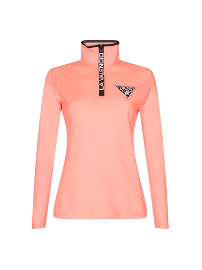 T-shirt technique d'entraînement à manches longues orange fluo pour fille - Indy Jr - La Valencio