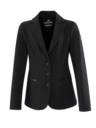 Veste de compétition noire avec fermeture éclair et crochets pour fille - Jackie - Equiline