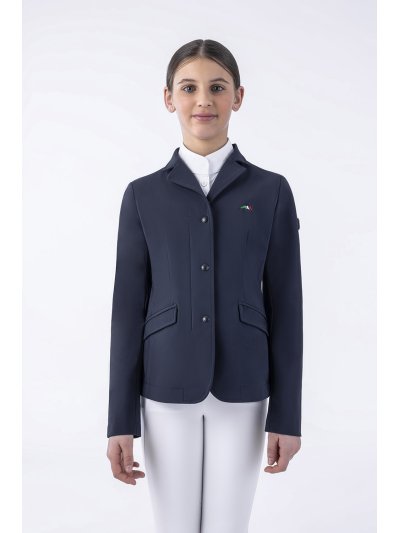 Chaqueta de concurso azul marina con cierre de cremallera y botones para niña Carolink - Equiline