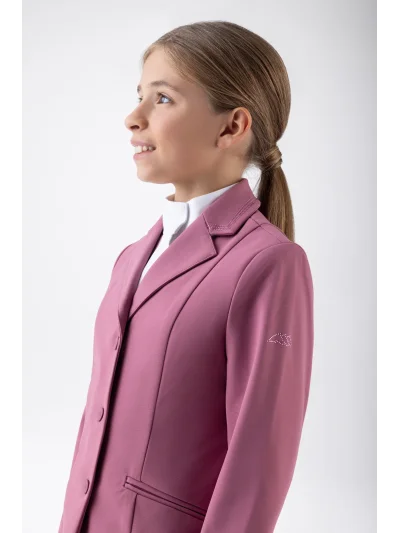 Pink (Daybreak) airbag-compatible competition jacket for girls EQGALA - Equiline