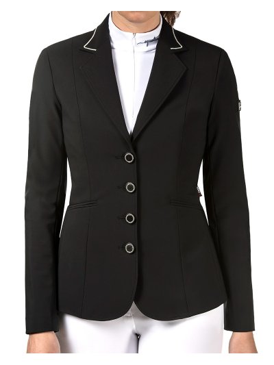 Veste de compétition noire avec boutons de brillants pour femme - Dorthy - Equiline