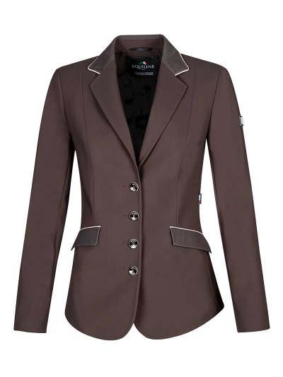 Veste de compétition marron foncé avec passepoils rositas pour femme - Buffy - Equiline