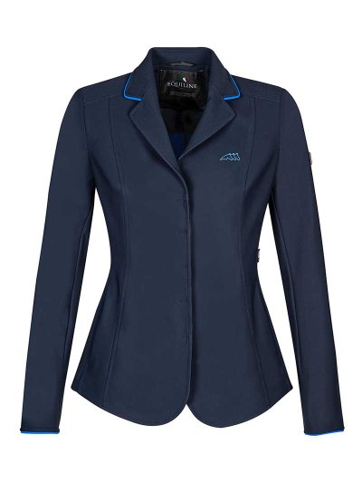 Veste de compétition bleu marine avec perforaciones et passepoils bleue pour femme - Diana - Equiline