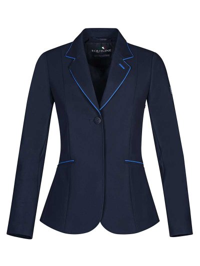 Veste de compétition bleu marine avec passepoils bleue eléctrico pour femme - Chromite - Equiline