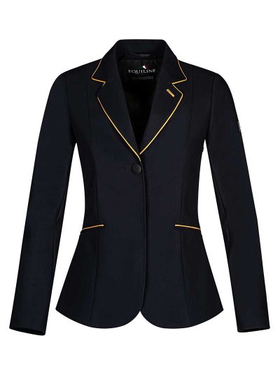 Veste de compétition noire avec passepoils moutarde pour femme - Chromite - Equiline