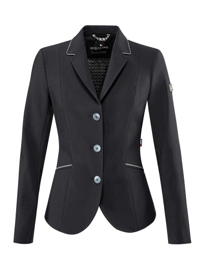 Veste de compétition noire avec passepoils grise foncé pour femme - Aster - Equiline