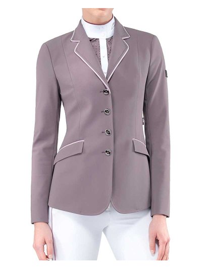 Veste de compétition en tonalidad mauve avec passepoils en tonos rose pour femme - Elissa - Equiline