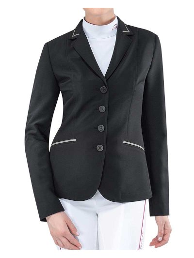 Veste de compétition noire avec détails en grise pour femme - Chastity - Equiline