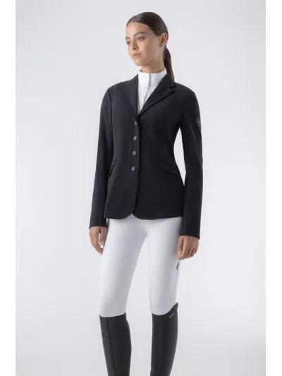 Chaqueta de competición perforada negra con cristales para mujer EQGARCIA - Equiline