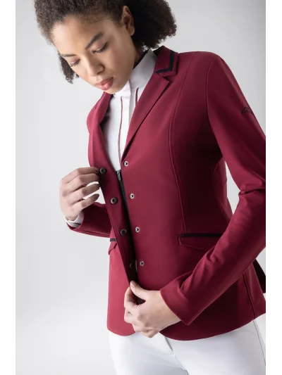 Veste de concours rouge (Alpine Plum) compatible airbag pour femme EQCAT - Equiline