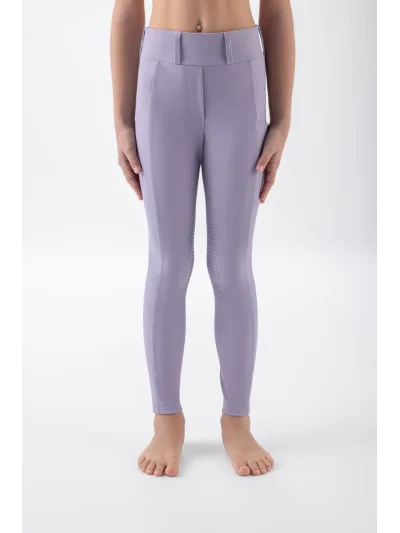Leggings de montar Full Grip malva para niña EQGENSIF - Equiline - imagen 2