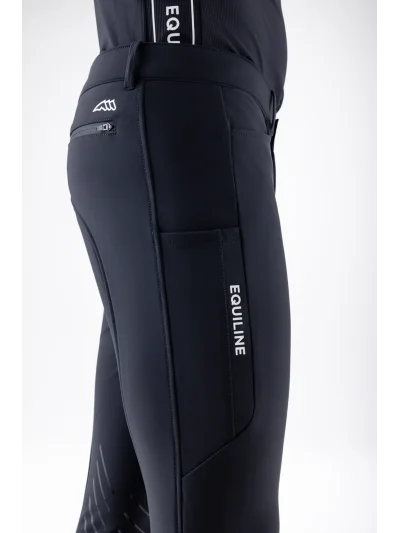 Pantalon d'équitation d'hiver bleu marine à basanes pour homme EQCHERAK - Equiline - imagen 2