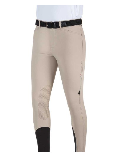 Pantalons de compétition beige (grip aux genoux) pour homme - Equiline