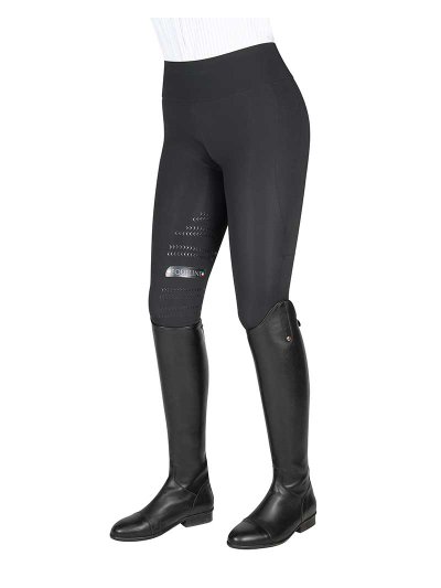 Leggings noirs avec ceinture large haute (grip aux genoux) pour femme - Lexy - Equiline