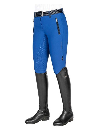 Pantalons d'équitation bleu royal (grip à fond intégral) pour femme - Prue - Equiline