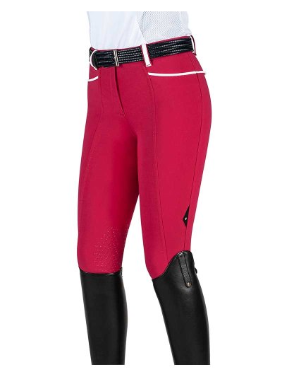 Pantalons fuchsia et blanc (grip aux genoux) pour femme - Julie - Equiline