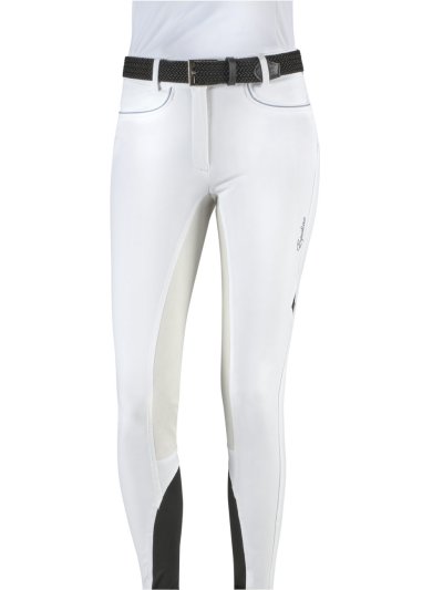 Pantalons pour femme avec grip à fond intégral blanc modèle Elodie - Equiline