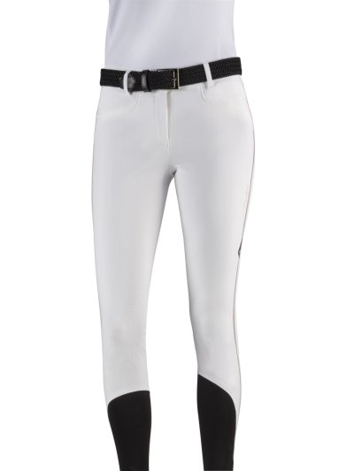 Pantalons pour femme avec grip aux genoux blanc modèle Ethereal - Equiline