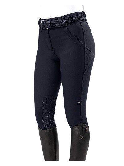Pantalons bleu marine avec passant imprimé animal arrière (grip aux genoux) pour femme - África - Equiline