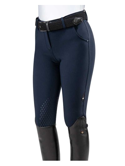 Pantalons d'équitation bleu marine (grip aux genoux) pour femme - Corindone - Equiline