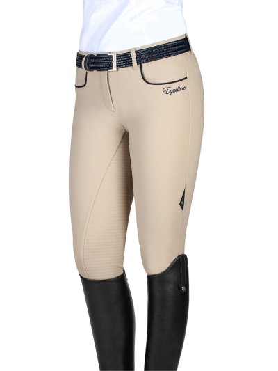 Pantalons d'hiver beige (grip à fond intégral) pour femme - Peony - Equiline