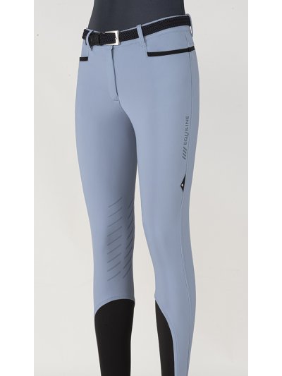 Pantalones de montar a caballo azul celeste (grip rodilla) para mujer - Colirk - Equiline