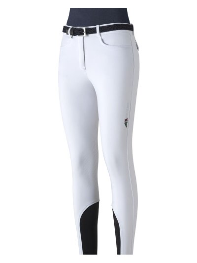 Pantalones de montar a caballo blancos (grip rodilla) para mujer - Corner - Equiline