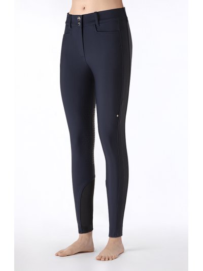 Pantalones azul marino de  cintura alta (grip rodilla) para mujer - Endrakh- Equiline