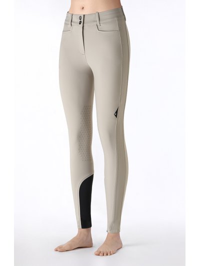 Pantalones beige de cintura alta (grip rodilla) para mujer - Endrakh- Equiline