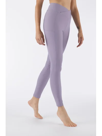 Leggings de montar Full Grip de cintura alta Malva para mujer EQGALAFH - Equiline - imagen 2