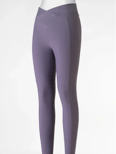 Leggings de montar Full Grip de cintura alta Morado para mujer EQGALAFH - Equiline