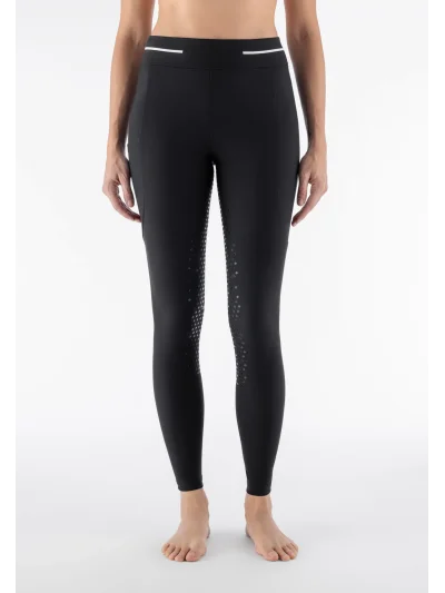 Legging d'équitation noir à fond intégral pour femme EQCLIVEF - Equiline