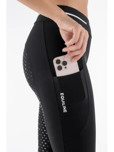 Legging d'équitation noir à fond intégral pour femme EQCLIVEF - Equiline - imagen 2