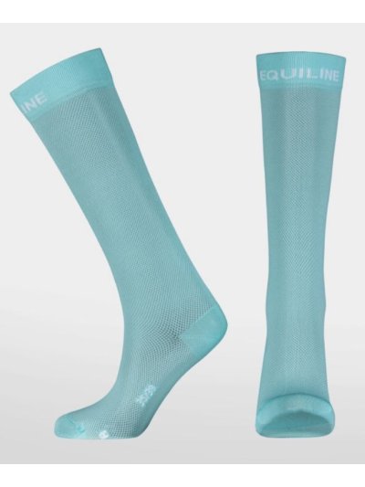 Calcetines de caña alta  (unisex) color aguamarina con logo frontal blanco -EQUILINE