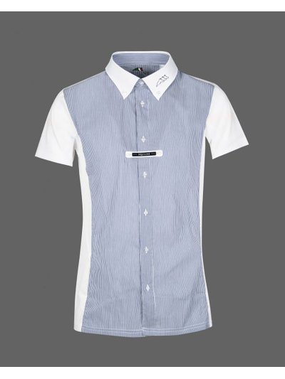 Chemise de concours à rayures bleu marine et blanc pour homme - Farel - Equiline