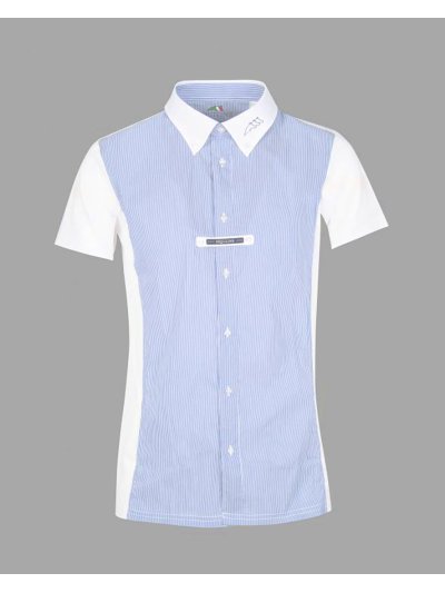 Chemise de concours à rayures bleu clair et blanc pour homme - Farel - Equiline