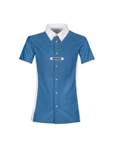 Chemise de compétition bleu avec détail frontal pour homme modèle Stargate - Equiline