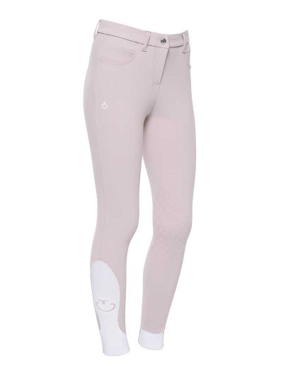 Pantalons rose clair avec poches (grip aux genoux) pour fille - Cavalleria Toscana
