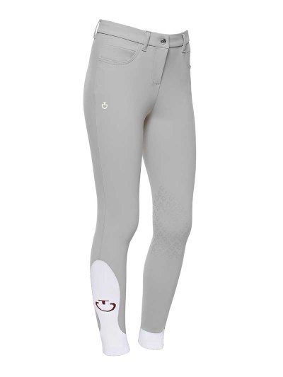 Pantalons gris clair avec poches (grip aux genoux) pour fille - Cavalleria Toscana