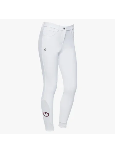 Pantalones de montar blancos con Grip de color para niña - Cavalleria Toscana