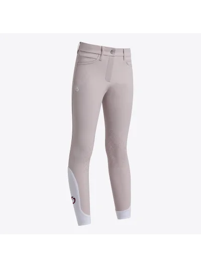 Pantalones de montar rosa con Grip de color para niña - Cavalleria Toscana