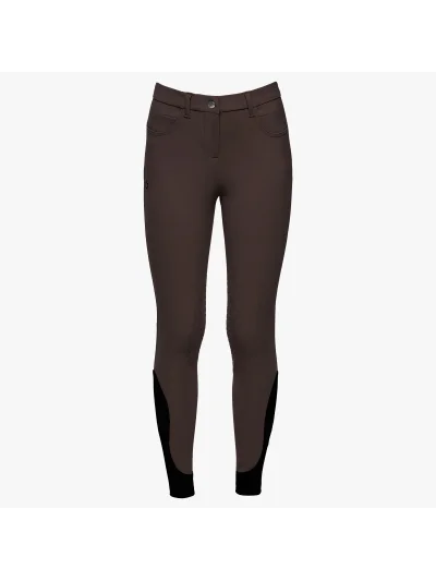 Pantalones de montar marrón oscuro (Espresso) con grip en rodilla para niña - Cavalleria Toscana - imagen 2