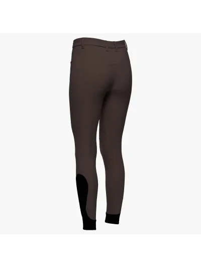 Pantalones de montar marrón oscuro (Espresso) con grip en rodilla para niña - Cavalleria Toscana - imagen 3