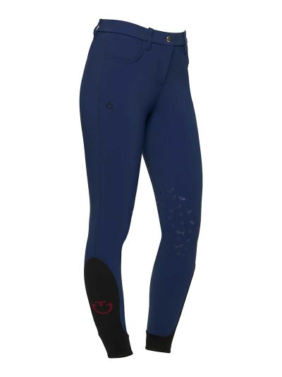 Pantalons d'équitation bleu marine (grip aux genoux) pour fille - Cavalleria Toscana