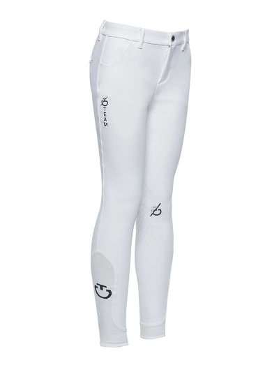 Pantalons d'équitation blanc (grip aux genoux) pour fille - CT Team - Cavalleria Toscana
