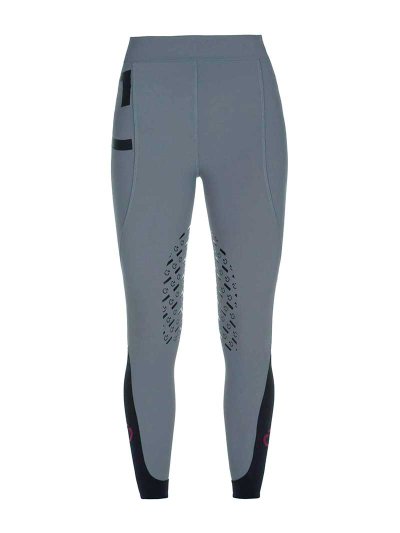 Leggings de taille haute gris bleuté clair (grip aux genoux) pour femme - Cavalleria Toscana
