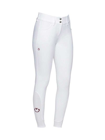 Pantalons blanc de taille haute et large (grip à fond intégral) pour femme - Cavalleria Toscana