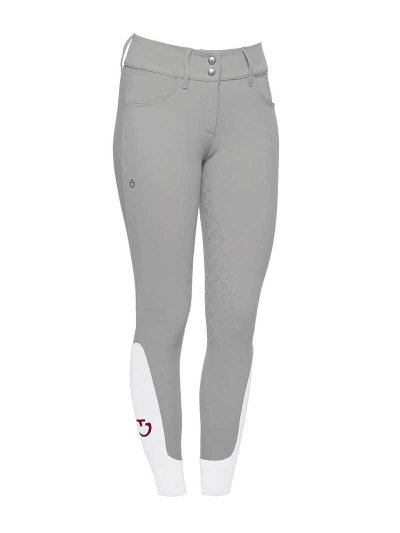 Pantalons gris clair de taille haute et large (grip à fond intégral) pour femme - Cavalleria Toscana