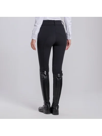Pantalon d'équitation noir côtelé à basanes pour femme American - Cavalleria Toscana - imagen 4